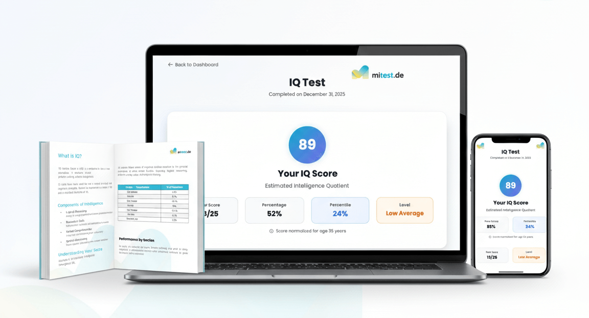 Sample dashboard & personalized IQ & certificate